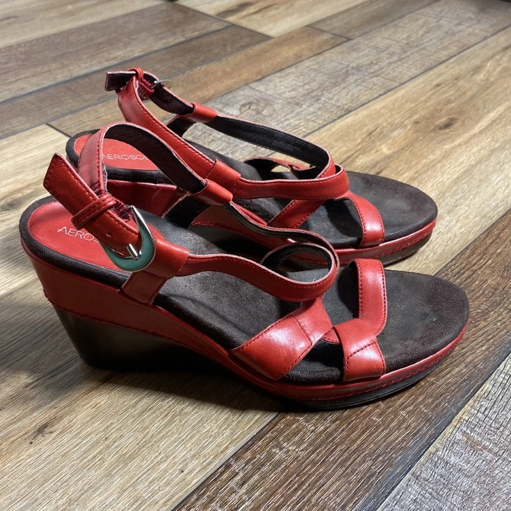 Aerosoles Hedge Maple Red Wedges Size 6.5 - Picture 2 of 12